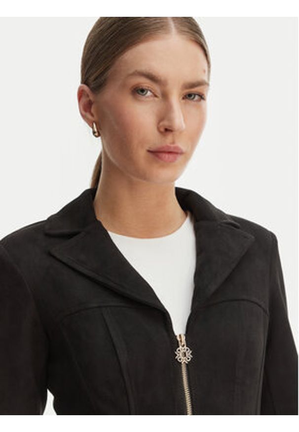 Rinascimento Kurtka z imitacji skóry CFC0127914003 Czarny Slim Fit. Kolor: czarny. Materiał: skóra