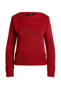 Lauren Ralph Lauren - LAUREN RALPH LAUREN Sweter 200909317006 Czerwony Relaxed Fit. Kolor: czerwony. Materiał: bawełna #2