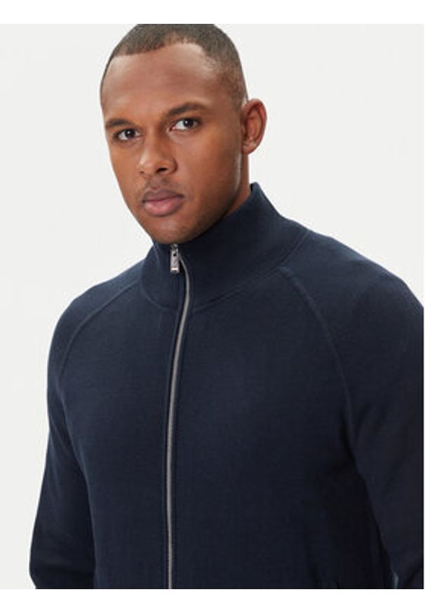 BOSS Kardigan H-Idino 50543150 Granatowy Regular Fit. Kolor: niebieski. Materiał: bawełna
