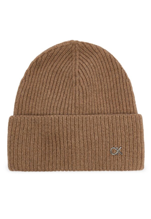 Calvin Klein Czapka Chunky K60K612873 Beżowy. Kolor: beżowy. Materiał: wełna