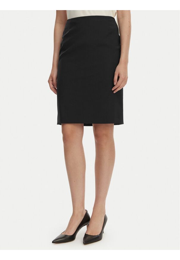 BOSS - Boss Spódnica ołówkowa Vileah 50490036 Granatowy Slim Fit. Kolor: niebieski. Materiał: wełna