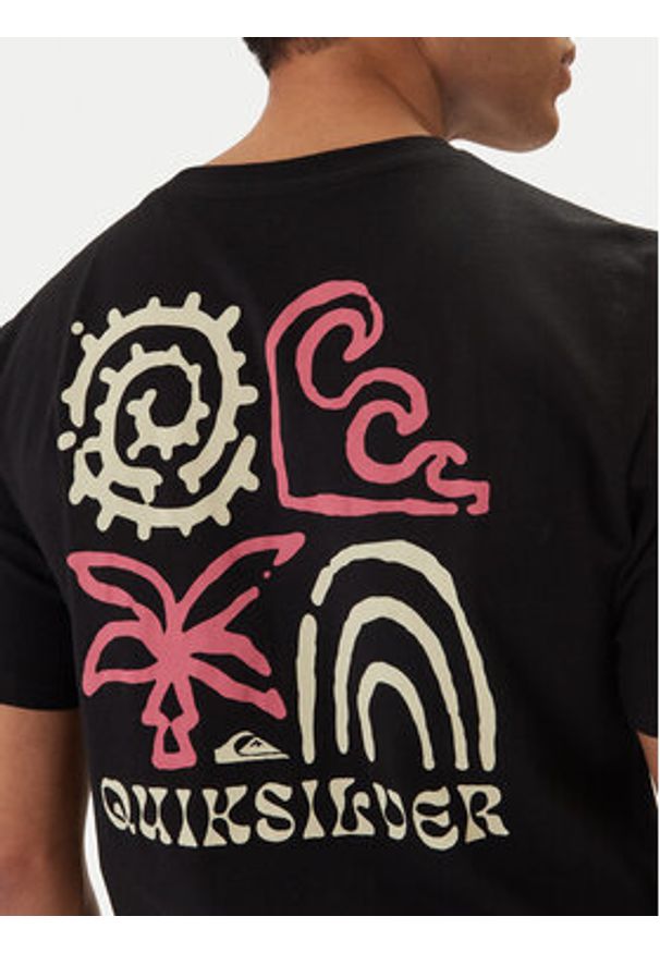 Quiksilver T-Shirt EQYZT08307 Czarny Regular Fit. Kolor: czarny. Materiał: bawełna