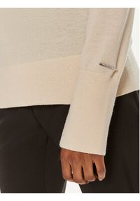Calvin Klein Sweter K20K207575 Beżowy Regular Fit. Kolor: beżowy. Materiał: wełna #3