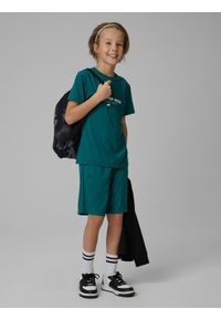 4f - 4F Spodenki sportowe szybkoschnące chłopięce - turkusowe 122/128 (6-8 lat). Okazja: na co dzień. Kolor: turkusowy. Materiał: syntetyk, materiał. Sezon: lato. Styl: sportowy #1