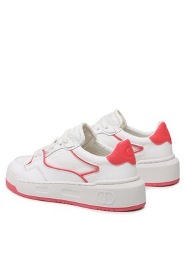 TwinSet - TWINSET Sneakersy 231TCP080 Biały. Kolor: biały. Materiał: skóra