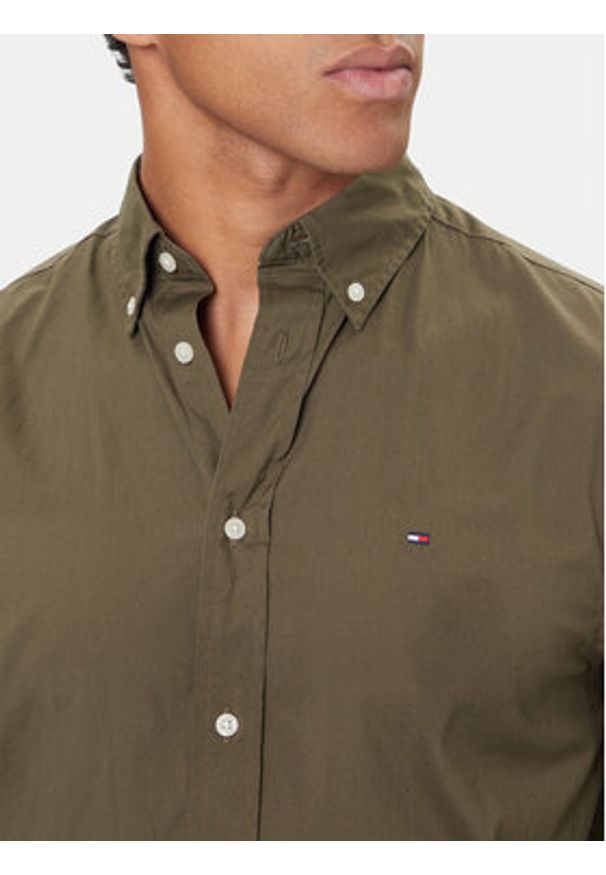 TOMMY HILFIGER - Tommy Hilfiger Koszula MW0MW37550 Khaki Regular Fit. Kolor: brązowy. Materiał: bawełna