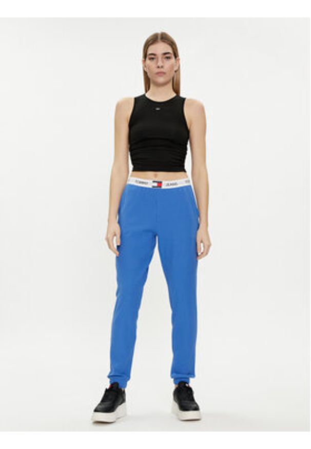 Tommy Jeans Spodnie dresowe UW0UW05154 Niebieski Regular Fit. Kolor: niebieski. Materiał: bawełna