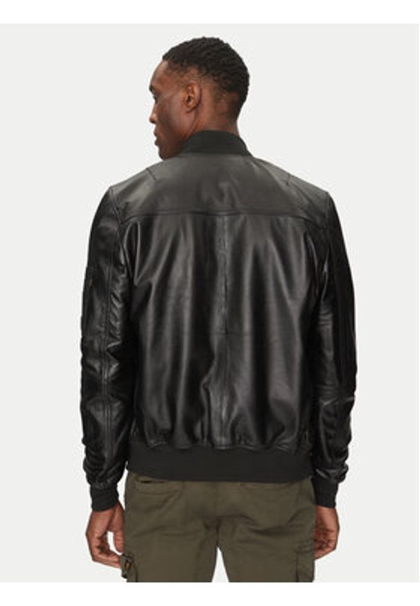 Alpha Industries Kurtka skórzana Ma-1 156141 Czarny Slim Fit. Kolor: czarny. Materiał: skóra