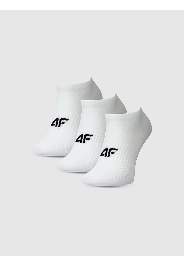 4f - 4F Skarpetki casual przed kostkę (3-pack) dziewczęce - białe 35-37. Kolor: biały. Materiał: bawełna, włókno, materiał, poliamid