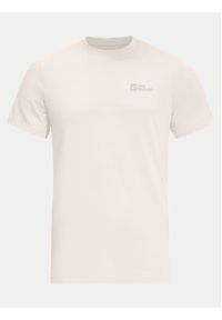 Jack Wolfskin T-Shirt Essential 1808382 Écru Regular Fit. Materiał: bawełna