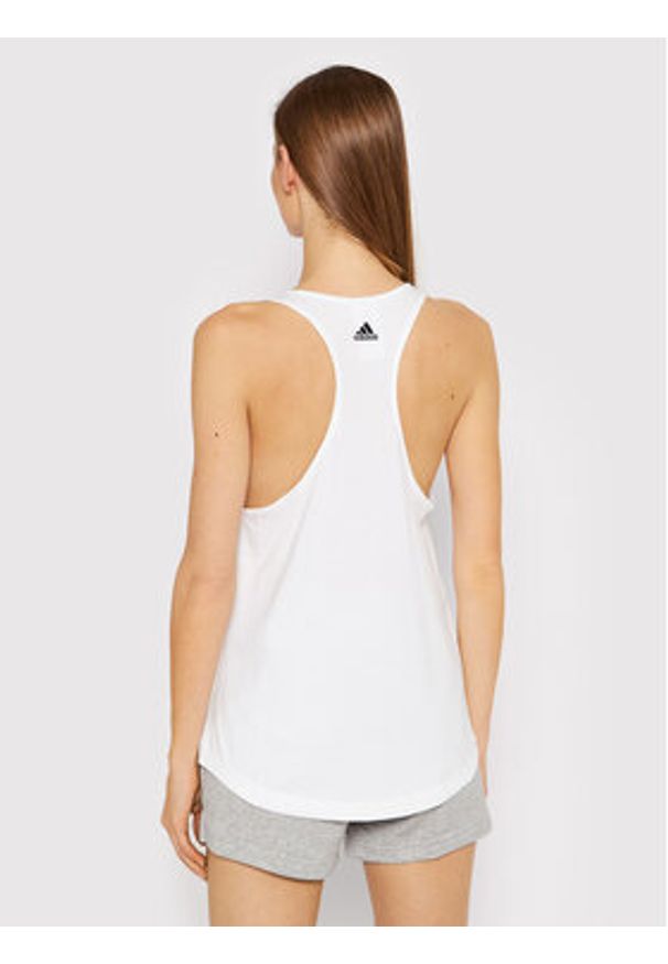 Adidas - adidas Top Essentials Loose Logo GL0567 Biały Regular Fit. Kolor: biały. Materiał: bawełna