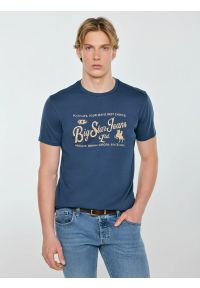 Big-Star - Koszulka męska z nadrukiem z linii Authentic ciemnoniebieska Eller 402. Kolor: niebieski. Materiał: bawełna. Wzór: nadruk. Styl: vintage, klasyczny #1