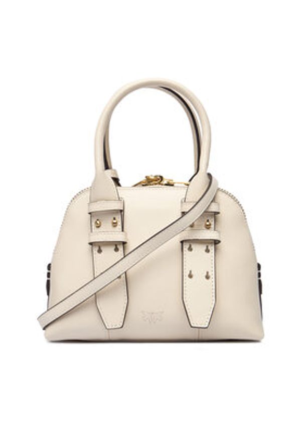 Pinko - PINKO Torebka Bowling Bag Zip Mini AI 25-26 PLTT 105333 A0QO Écru. Materiał: skórzane
