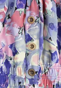 Born2be - Niebiesko-Biała Wiskozowa Sukienka Midi z Falbanką i Kwiatowym Wzorem Exordia. Kolor: niebieski. Materiał: wiskoza. Wzór: kwiaty. Długość: midi #5