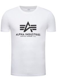 Alpha Industries T-Shirt Basic 100501 Biały Regular Fit. Kolor: biały. Materiał: bawełna #6