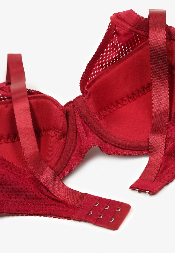 Renee - Bordowy Biustonosz Full Cup z Regulowanymi Ramiączkami Vikole. Kolor: czerwony