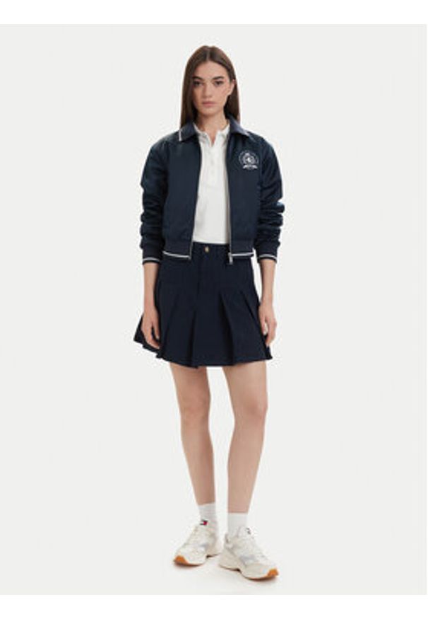 Tommy Jeans Spódnica plisowana DW0DW23149 Granatowy Regular Fit. Kolor: niebieski. Materiał: bawełna