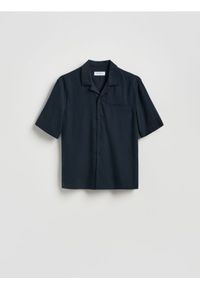 Reserved - Koszula comfort fit z lyocellu - granatowy. Kolor: niebieski. Materiał: tkanina #1