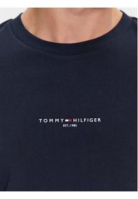 TOMMY HILFIGER - Tommy Hilfiger T-Shirt Logo MW0MW32584 Granatowy Slim Fit. Kolor: niebieski. Materiał: bawełna #4