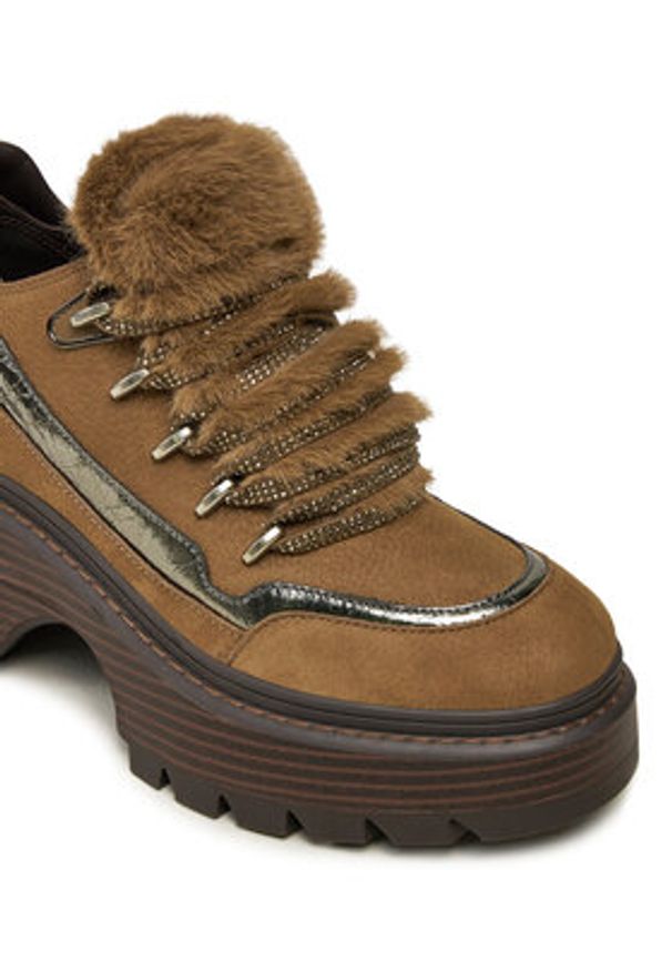MICHAEL Michael Kors Półbuty Shiloh Bootie 40F4SSFE8L Brązowy. Kolor: brązowy. Materiał: skóra, nubuk