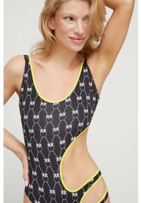 Pinko jednoczęściowy strój kąpielowy kolor czarny miękka miseczka. Kolor: czarny. Materiał: materiał