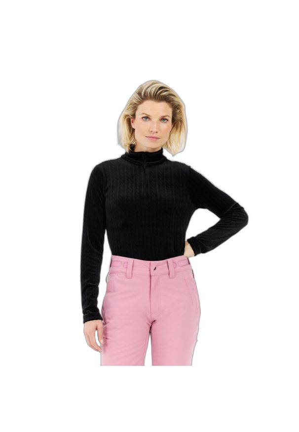 Damski polar 1/4 zip Protest Gail. Kolor: czarny. Materiał: polar