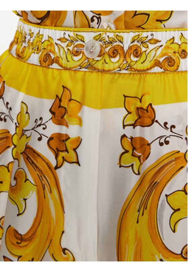 DOLCE & GABBANA - Dolce&Gabbana Spodnie materiałowe FTC63T HI1BE HG3TN Żółty Regular Fit. Kolor: żółty. Materiał: jedwab