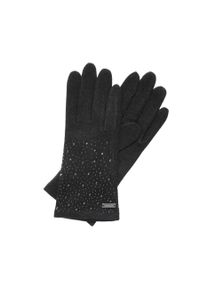 Wittchen - Rękawiczki damskie. Kolor: czarny. Materiał: wełna. Wzór: aplikacja. Sezon: jesień, zima #1