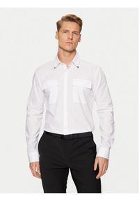 Hugo - HUGO Koszula Ermetal 50534281 Biały Slim Fit. Kolor: biały. Materiał: bawełna #1