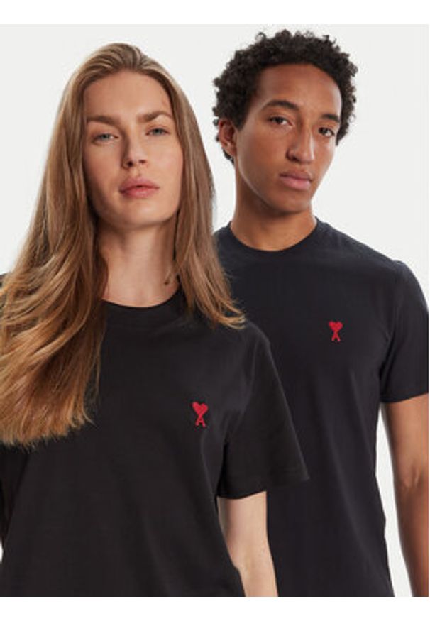 AMI PARIS - AMI Paris T-Shirt BFUTS035.724 Czarny Regular Fit. Kolor: czarny. Materiał: bawełna