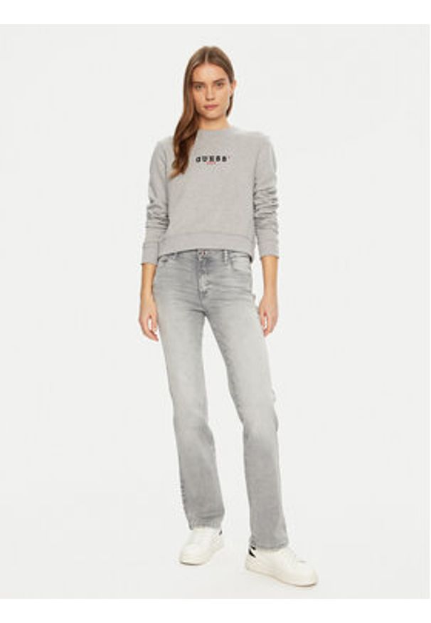 Guess Jeans Bluza W5RQ28 K68I4 Szary Regular Fit. Kolor: szary. Materiał: bawełna