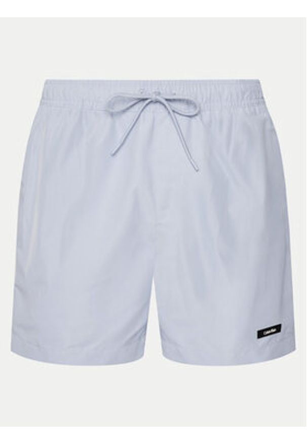 Calvin Klein Swimwear Szorty kąpielowe KM0KM01111 Niebieski Regular Fit. Kolor: niebieski. Materiał: syntetyk