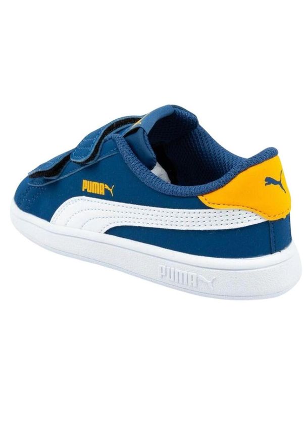 Puma - Buty Dziecięce Smash V2 Ze Skóry Ekologicznej. Kolor: niebieski. Materiał: skóra ekologiczna. Sport: turystyka piesza