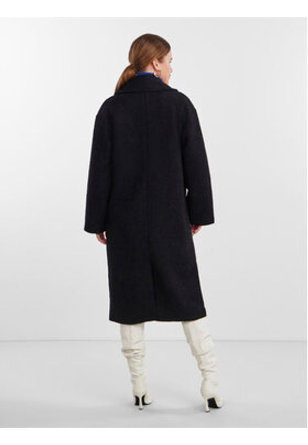 YAS Płaszcz wełniany 26030712 Czarny Loose Fit. Kolor: czarny. Materiał: wełna, syntetyk