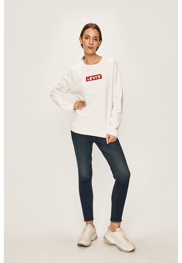 Levi's® - Levi's - Bluza. Okazja: na spotkanie biznesowe. Kolor: biały. Materiał: dzianina. Długość rękawa: raglanowy rękaw. Styl: biznesowy