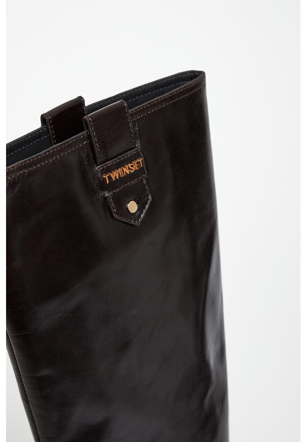 Twinset Milano - Kozaki damskie skórzane TWINSET. Materiał: skóra