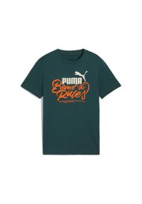 Puma - Młodzieżowa koszulka MID90s III z grafiką PUMA. Kolor: zielony. Sezon: lato. Sport: joga i pilates