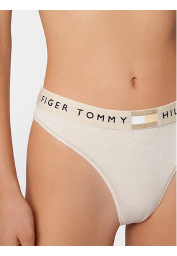 TOMMY HILFIGER - Tommy Hilfiger Stringi UW0UW06039 Beżowy. Kolor: beżowy. Materiał: bawełna