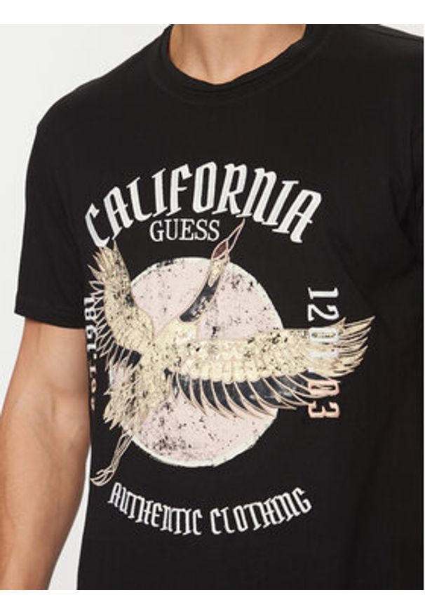 Guess T-Shirt M5RI19 K8FQ4 Czarny Regular Fit. Kolor: czarny. Materiał: bawełna