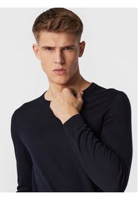 BOSS - Boss Sweter Leno-P 50468239 Granatowy Slim Fit. Kolor: niebieski. Materiał: wełna