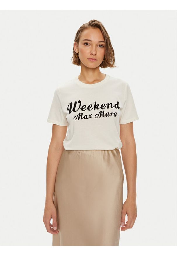 Weekend Max Mara T-Shirt Zirlo 2425976031600 Écru Regular Fit. Materiał: bawełna