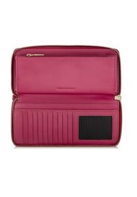 Ochnik - Różowy skórzany portfel damski na pasku. Kolor: różowy. Materiał: skóra #5