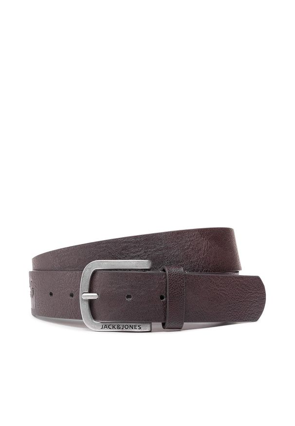 Jack & Jones - Pasek Męski Jack&Jones Jacharry Belt Noos 12120697 Black Coffee. Kolor: brązowy. Materiał: skóra