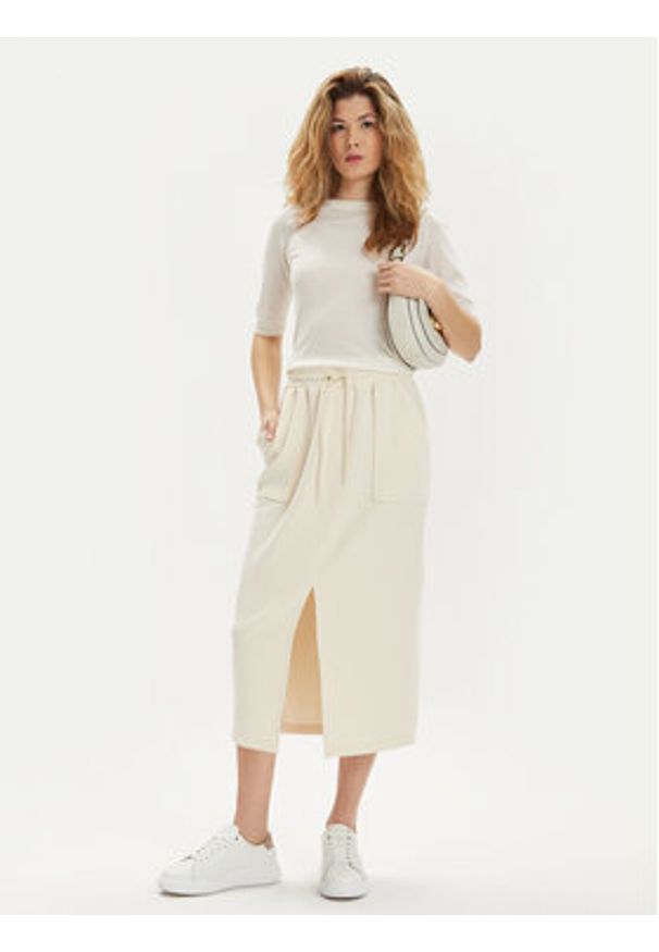 s.Oliver Spódnica midi 2142239 Beżowy Regular Fit. Kolor: beżowy. Materiał: syntetyk
