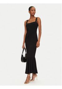 Guess Sukienka koktajlowa W5GK20 WH4S2 Czarny Slim Fit. Kolor: czarny. Materiał: wiskoza. Styl: wizytowy