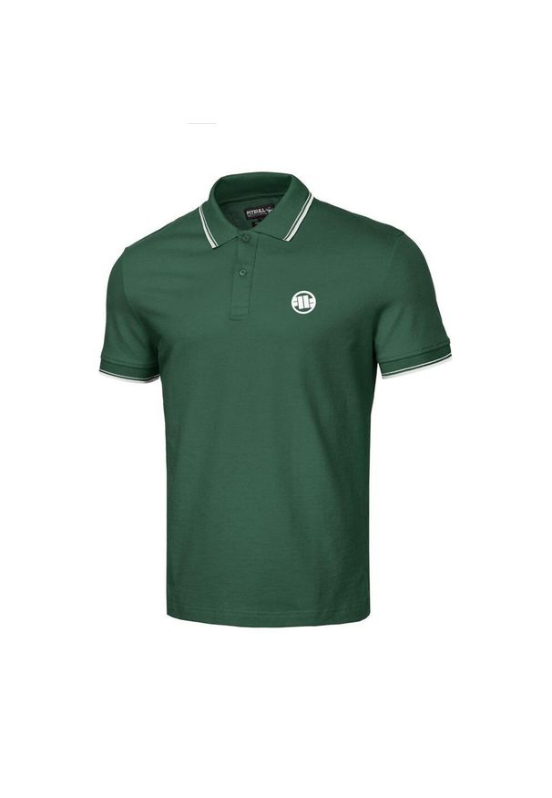 PITBULL - Koszulka męska Pitbull Polo Pique Stripes Regular. Typ kołnierza: polo. Kolor: zielony. Materiał: bawełna. Styl: klasyczny