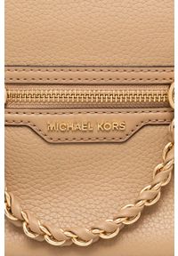 MICHAEL Michael Kors plecak skórzany damski kolor beżowy mały gładki. Kolor: beżowy. Materiał: skóra. Wzór: gładki #7