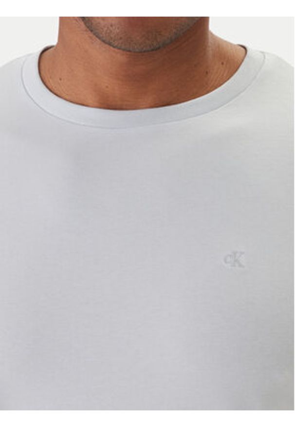 Calvin Klein T-Shirt LV04LC240G Błękitny Slim Fit. Kolor: niebieski. Materiał: bawełna
