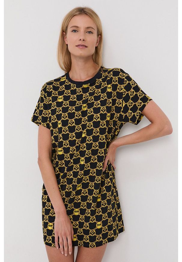 Moschino Underwear - T-shirt piżamowy. Kolor: złoty. Materiał: dzianina. Długość: krótkie