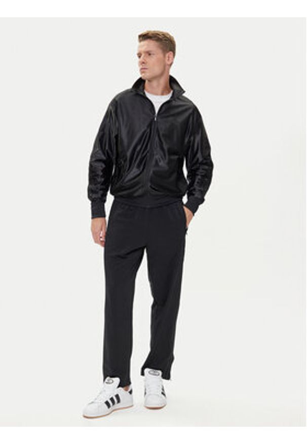 Adidas - adidas Bluza Firebird Metallic JW5960 Czarny Loose Fit. Kolor: czarny. Materiał: syntetyk